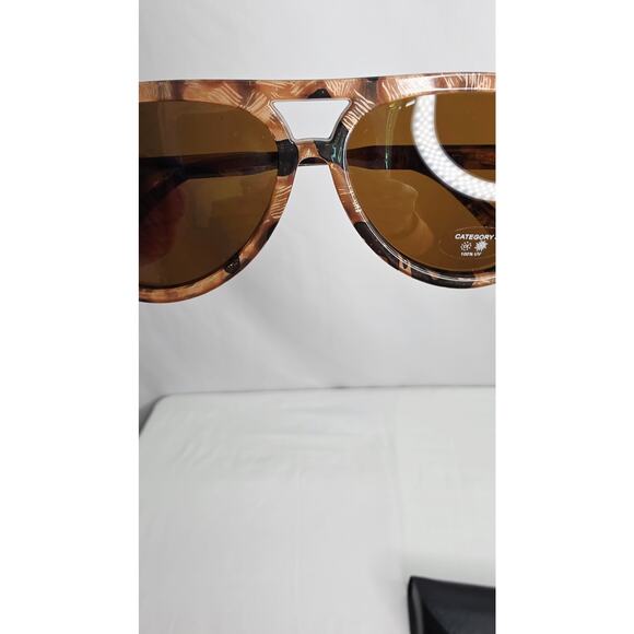 DUCO Aviator Brown Tortoise Brown Lens Polarized Sunglasses Double Bridge DC1208 - Picture 4 of 12